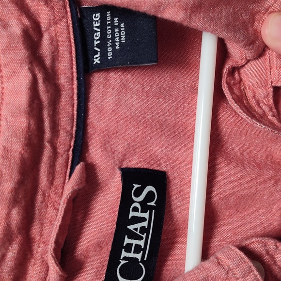 EUC Chaps Men's Short Sleeve Button Down Shirt, XL, Salmon Color - Picture 3 of 3